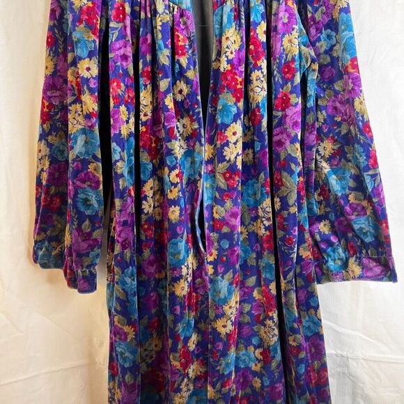 Gilligan & O'Malley Vintage Velour Long Night Dress Pajama Robe Sleep Wear Small - Picture 9 of 11
